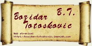Božidar Totošković vizit kartica